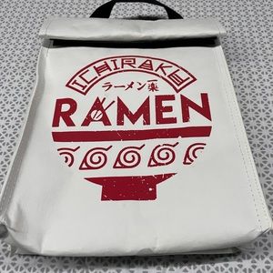 Naruto Shippuden Ichiraku Ramen Bowl White Roll-Top Reusable Anime Lunch Bag